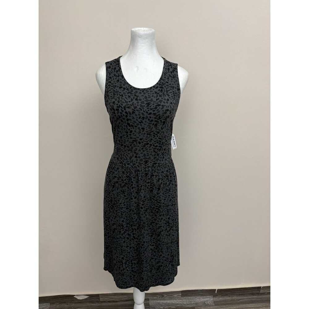 Old Navy Sleeveless Jersey-Knit Swing Dress Large Animal Print Pullover